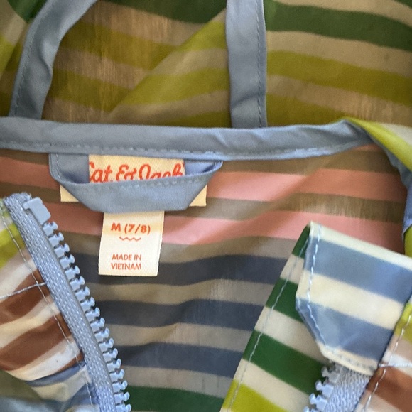 Cat & Jack Striped Kids Raincoat with Hood - Picture 3 of 4